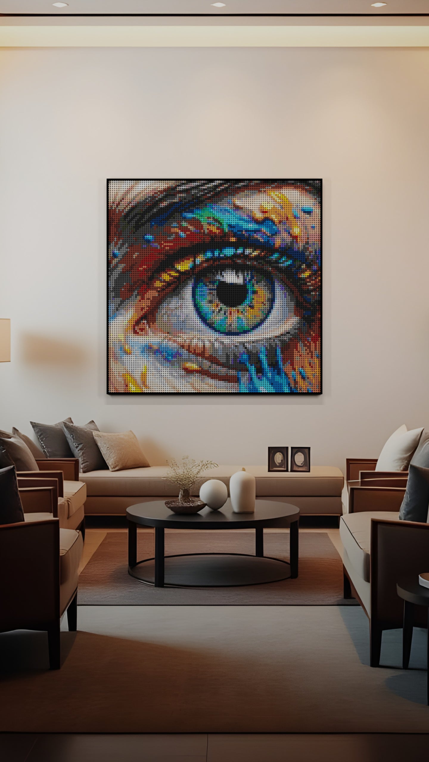 Looking for Art LEGO® Style mosaic wall art made from colorful plastic bricks